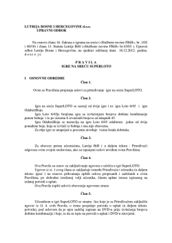 Pravila igre na sreću SuperLOTO