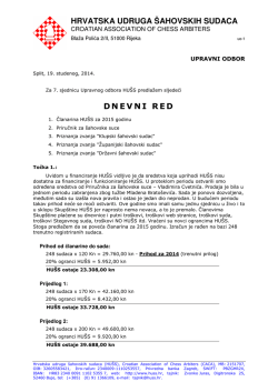 HRVATSKA UDRUGA &Scaron;AHOVSKIH SUDACA DNEVNI RED