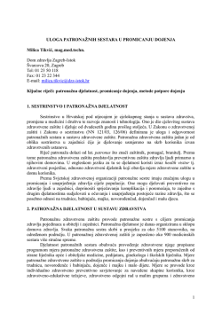 Patronažna sestara u promicanju dojenja