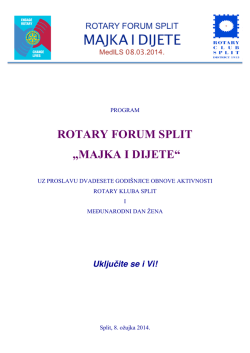 Program Rotary Forum Split - "Majka i dijete"