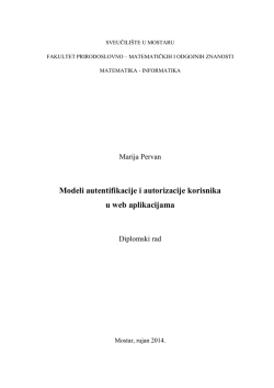 Modeli autentifikacije i autorizacije korisnika u web