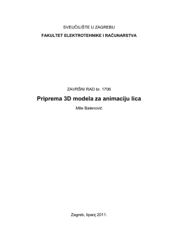Priprema 3D modela za animaciju lica