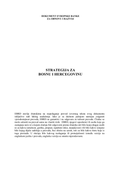 STRATEGIJA ZA BOSNU I HERCEGOVINU
