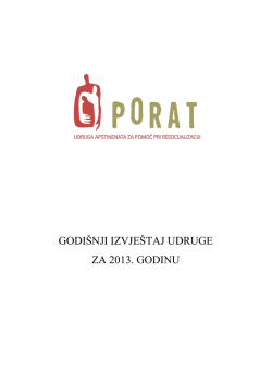 GODI&Scaron;NJI IZVJE&Scaron;TAJ UDRUGE ZA 2013. GODINU