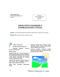 EDUKATIVNA RADIONICA INTERAKTIVNOG U ČENJA
