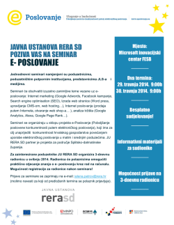 Detalji o seminarima i program