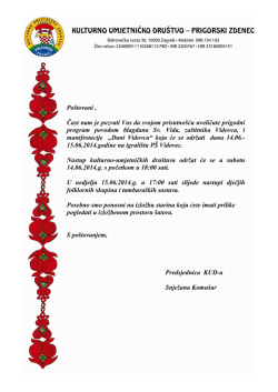 Po&scaron;tovani , Čast nam je pozvati Vas da svojom prisutno&scaron;ću