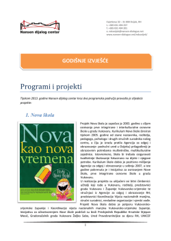 Godi&scaron;nje izvje&scaron;će - Nansen dijalog centar Osijek