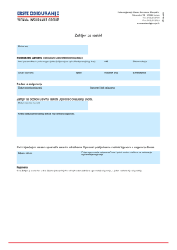 Zahtjev za raskid - Erste osiguranje