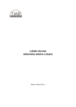 CJENIK USLUGA DRŽAVNOG ARHIVA U RIJECI
