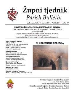Župni tjednik 6. travanj 2014. - www.croatianchurchnewyork.org
