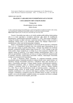 FRAZEMI S VARIJABILNOM NUMERIČKOM SASTAVNICOM U