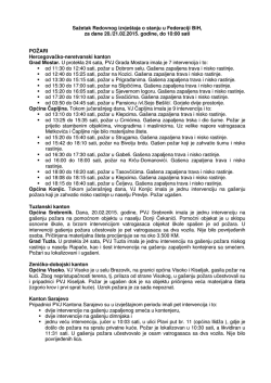 Sažetak Redovnog izvještaja o stanju u Federaciji BiH, za dane 20