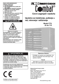 CTU uputstvo za montažu, rukovanje i servisiranje (srp)