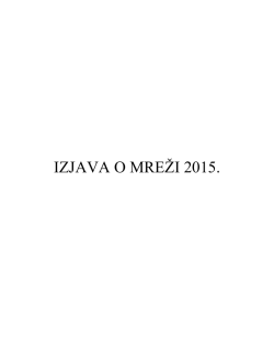 IZJAVA O MREŽI 2015.