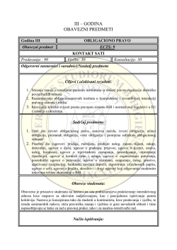 III &ndash; GODINA - Pravni fakultet
