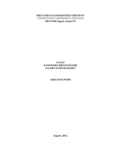 Bibliografija abecedno - Hrvatsko kanonističko dru&scaron;tvo