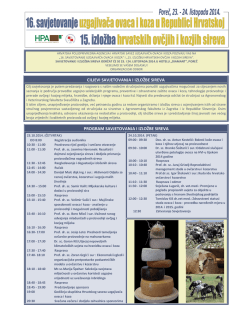 CILJEVI SAVJETOVANJA I IZLOŽBE SIREVA PROGRAM