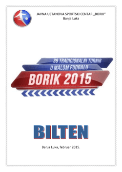 JAVNA USTANOVA SPORTSKI CENTAR &bdquo;BORIK