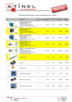 ATINEL doo Cjenik elektromotornih pogona i opreme za automatska