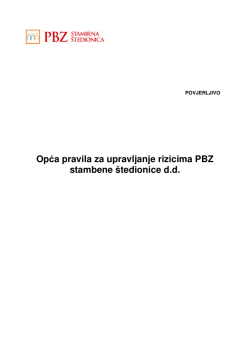 Opća pravila za upravljanje rizicima PBZ stambene &scaron;tedionice d.d.