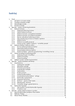 Studija održivog razvoja kulturnog turizma za Stari grad