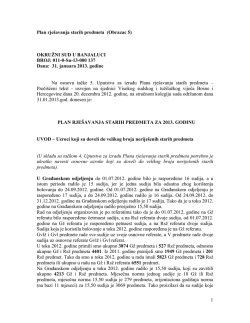 Plan rje&scaron;avanja starih predmeta za 2013. godinu
