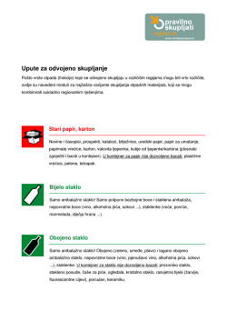 Upute za odvojeno skupljanje