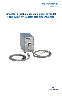 Simulator protoka magnetske cijevi za model Rosemount&reg; 8714D