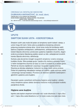 simptom suhih usta - Ordinacija Dubravka Matančević
