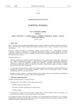 Poziv na podno&scaron;enje prijedloga &ndash; GR/001/15 - OHIM
