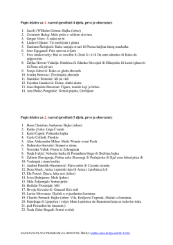 Popis lektire za 1. razred (pročitati 4 djela, prvo je obavezno): 1