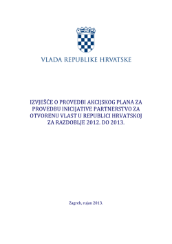 izvje&scaron;će o provedbi akcijskog plana za provedbu inicijative