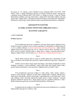 kolektivni ugovor za djelatnost osnovnog obrazovanja