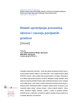 Modeli upravljanja procesima obnove i razvoja povijesnih gradova