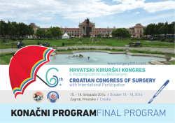 FINAL PROGRAM - Hrvatsko kirur&scaron;ko dru&scaron;tvo