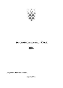 INFORMACIJE ZA NAUTIČARE