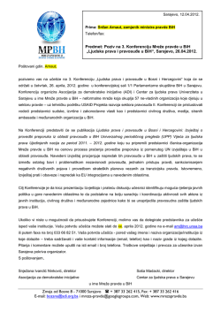 Pozivno pismo urnek za konferenciju Ljudska prava i pravosuđe u