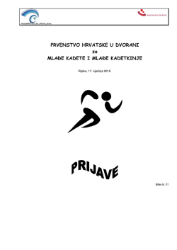 PRVENSTVO HRVATSKE U DVORANI za MLA E KADETE I MLA E