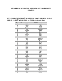 specijalizacija informatika- razredbeni postupak za ak.god. 2013