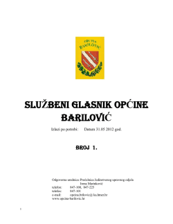 SLUŽBENI GLASNIK OPĆINE BARILOVIĆ