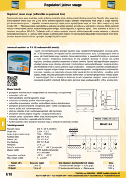 I/18 Regulatori jalove snage