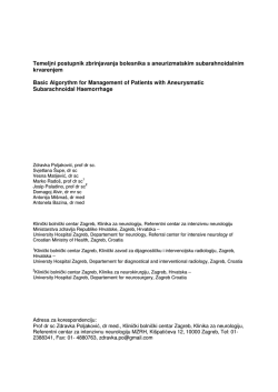 Temeljni postupnik zbrinjavanja bolesnika s aneurizmatskim