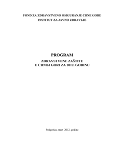 PROGRAM - Fond za zdravstveno osiguranje Crne Gore