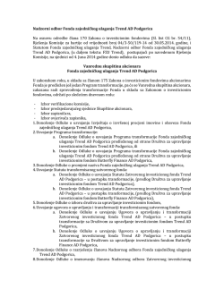 Nadzorni odbor Fonda zajedničkog ulaganja Trend