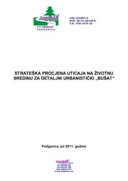 strate&scaron;ka procjena uticaja na životnu sredinu za detaljni urbanistički