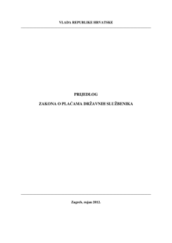 PRIJEDLOG ZAKONA O PLAĆAMA DRŽAVNIH SLUŽBENIKA
