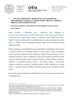 1. upute studentima redovnog i izvanrednog diplomskog studija za