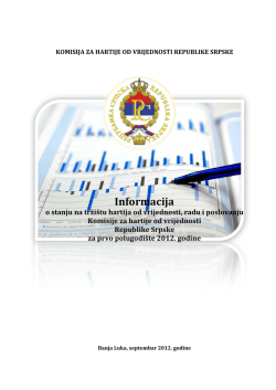 Informacija - Komisija za hartije od vrijednosti Republike Srpske