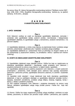 ZAKON O UGOSTITELJSKOJ DJELATNOSTI - vlada hnž-k